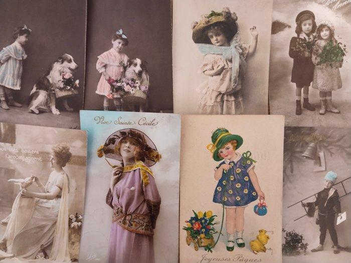 Diverse fantasieën - Mooi gevarieerd lot van 128 cpa - Veel, Verzamelen, Postkaarten | Buitenland