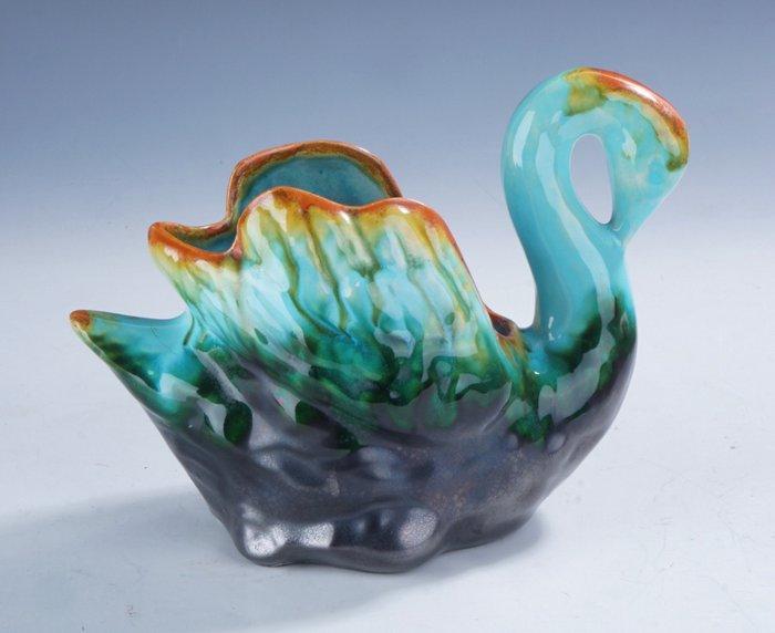 Faienceries de Thulin - Schaal - Art Deco zwaan met, Antiek en Kunst, Kunst | Designobjecten