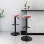 vidaXL Barkrukken 2 st fluweel roze, Verzenden, Nieuw