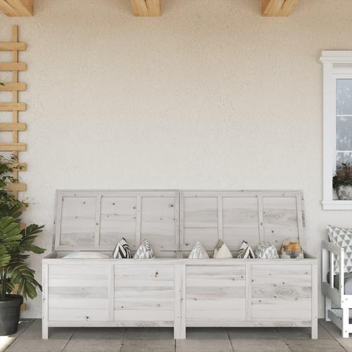 vidaXL Tuinbox 198,5x50x56,5 cm massief vurenhout wit, Tuin en Terras, Bergingen en Tuinkasten, Nieuw, Verzenden