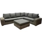 Queen hoek loungeset 5 delig grijs wicker
