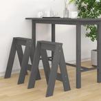 vidaXL Krukken 2 st 40x40x60 cm massief grenenhout grijs, Huis en Inrichting, Stoelen, Verzenden, Nieuw