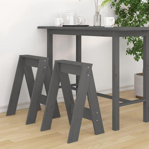 vidaXL Krukken 2 st 40x40x60 cm massief grenenhout grijs, Huis en Inrichting, Stoelen, Nieuw, Verzenden