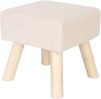 2dekans | Poef op poten - 30 cm - corduroy - beige, Ophalen of Verzenden