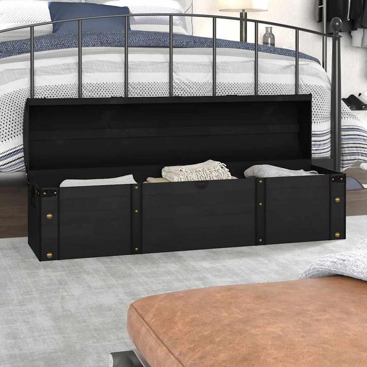 vidaXL Opbergkist vintage stijl 120x30x40 cm massief hout, Huis en Inrichting, Kasten | Overige, Nieuw, Verzenden