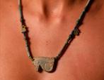 Oud-Egyptisch Faience Udjat (Oog van Horus) Amulettenketting