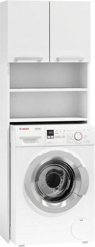 Wasmachine kast - 4 schappen & 2 deuren - wit disponible aux enchères