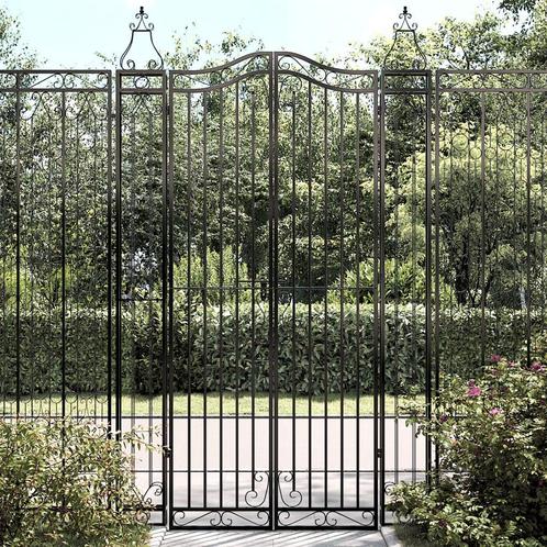 vidaXL Poort 121x8x200 cm smeedijzer zwart, Tuin en Terras, Tuinpoorten, Nieuw, Verzenden