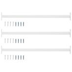 vidaXL Verstelbare ven veilighheidsbalk 3 pcs Wit Staal, Verzenden, Nieuw