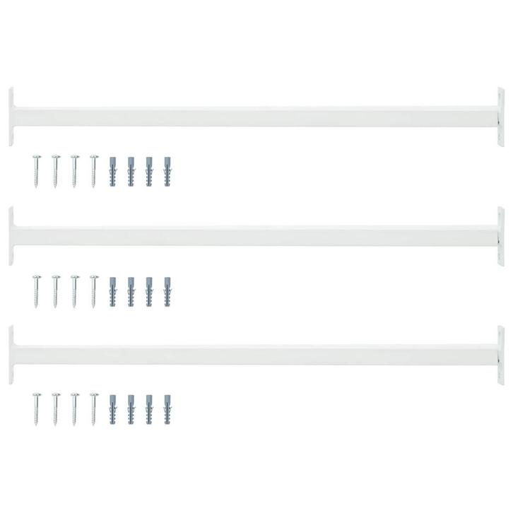 vidaXL Verstelbare ven veilighheidsbalk 3 pcs Wit Staal, Doe-het-zelf en Bouw, Raamkozijnen en Schuifdeuren, Nieuw, Verzenden