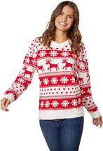 2dekans | Dressforfun Kersttrui wintertoverpracht wit-rood, Diversen, Kerst, Ophalen of Verzenden, Nieuw