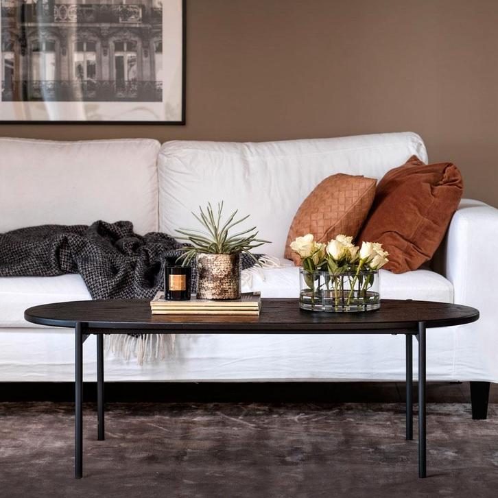 Skye houten salontafel | Zwart | Rechthoekig 120 x 60 cm, Huis en Inrichting, Tafels | Salontafels, 50 tot 75 cm, Ovaal, Nieuw