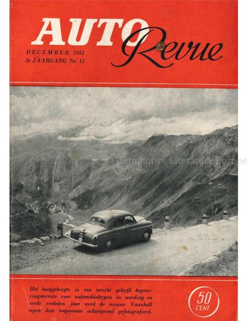 1951 AUTO REVUE MAGAZINE 12 NEDERLANDS, Boeken, Auto's | Folders en Tijdschriften, Ophalen of Verzenden