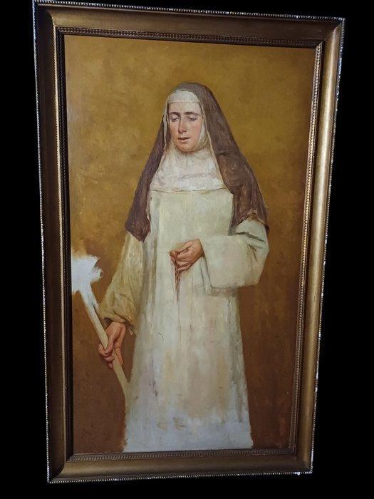 Attribuito a Mancini Antonio (1852-1930) - Ritratto di Suora, Antiek en Kunst, Kunst | Schilderijen | Klassiek