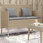 vidaXL Tuinbank met kussens poly rattan beige, Tuin en Terras, Verzenden, Nieuw