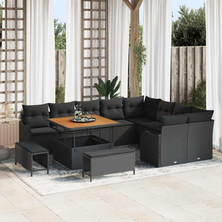 vidaXL Tuinbank Set met kussen met opslag met kussen 12 pcs, Tuin en Terras, Tuinsets en Loungesets, Nieuw, Verzenden