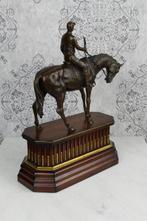 Sculpture, Jockey te paard - 52.4 cm - Bronze, Bois, Antiek en Kunst