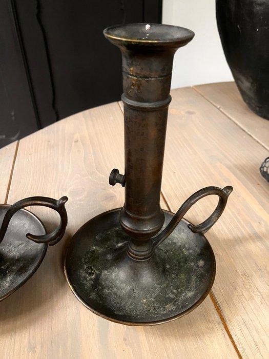Kandelaar (2) - Vernikkeld messing, Antiquités & Art, Antiquités | Autres Antiquités