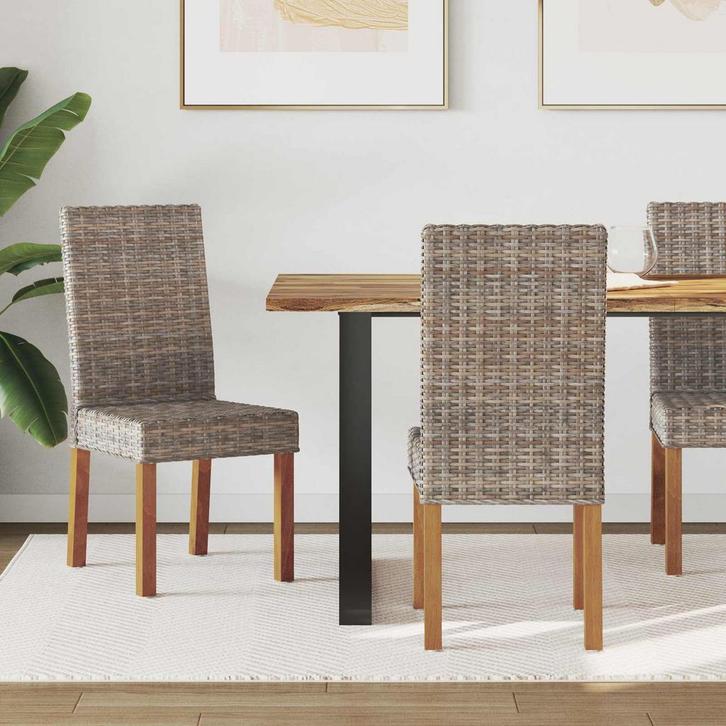 vidaXL Eetkamerstoel 2 pcs Kubu grijs 45 x 54 x 93 cm, Huis en Inrichting, Stoelen, Nieuw, Verzenden