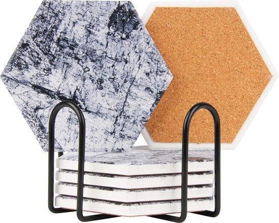 2dekans | Castagnola Keramische Onderzetters met Houder –, Huis en Inrichting, Woonaccessoires | Onderzetters, Ophalen of Verzenden