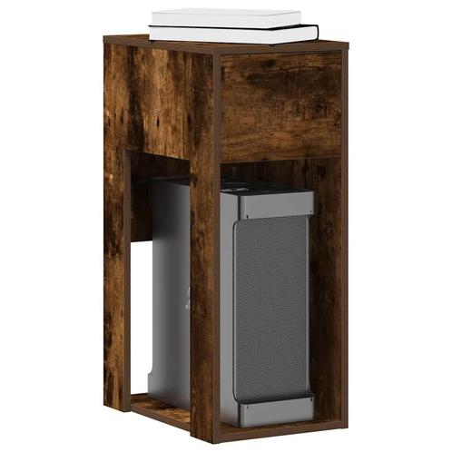 vidaXL Computertorenstandaard met lade 30x44x74 cm gerookt, Huis en Inrichting, Bureaus, Nieuw, Verzenden