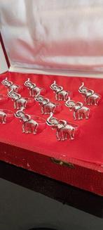 Servetring (12) - Olifanten - zilveren metaal, Antiek en Kunst