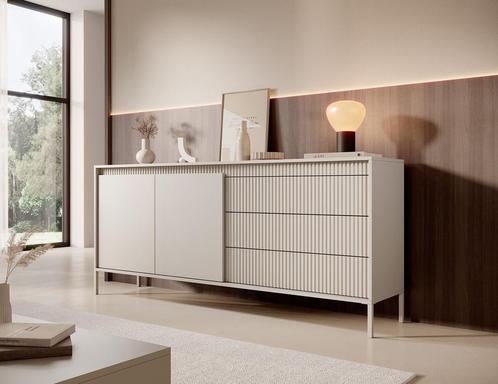 Meubella Dressoir Saran beige 187 cm, Huis en Inrichting, Kasten | Dressoirs, 25 tot 50 cm, Nieuw, 150 tot 200 cm, Verzenden