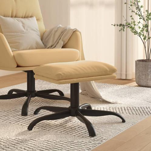 vidaXL Voetenbank 60x60x36 cm microvezelstof crèmekleurig, Huis en Inrichting, Zetels | Voetbanken en poefs, Nieuw, Verzenden