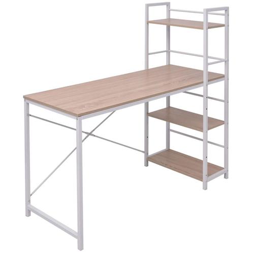 vidaXL Bureau met boekenkast 4-laags eikenkleurig, Huis en Inrichting, Bureaus, Nieuw, Verzenden
