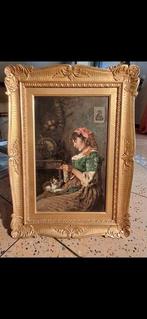 Antonino Leto (1884-1913) - Donna con gatto, Antiek en Kunst, Kunst | Schilderijen | Klassiek