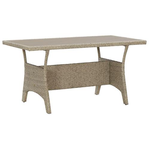 vidaXL Tuintafel 130x70x66 cm poly rattan grijs, Tuin en Terras, Tuintafels, Nieuw, Verzenden