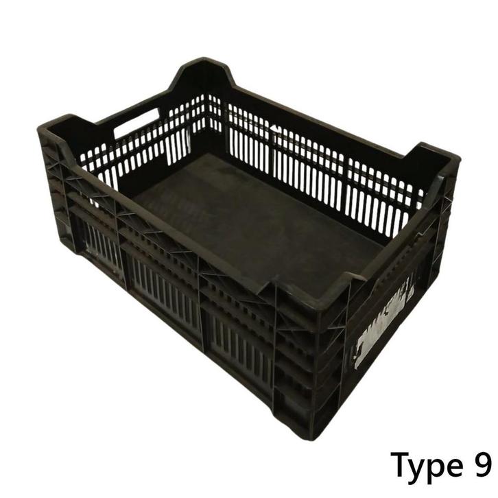 Kunststof krat 600x400x240mm zwart geperforeerd gebruikt, Bricolage & Construction, Casiers & Boîtes, Enlèvement ou Envoi