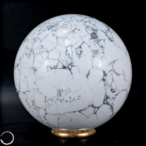 Rare boule de howlite naturelle du Canada Chef-dœuvre de la, Verzamelen, Mineralen en Fossielen