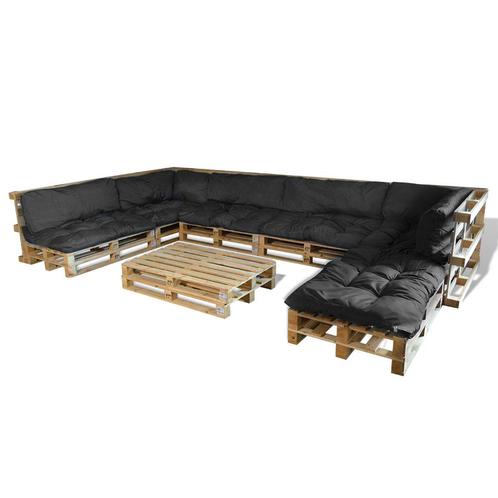 vidaXL Pallet Sofa Kussens 13 stuks Grijze Stof, Huis en Inrichting, Woonaccessoires | Kussens, Nieuw, Verzenden