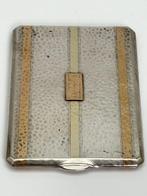 Sigarettendoos - .925 zilver, oro 14k - Zilveren en gouden, Antiek en Kunst, Antiek | Zilver en Goud