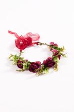 Luxe Pioenrozen Bloemenkrans Rood Bloemen Haarband Rozenkran, Nieuw, Ophalen of Verzenden
