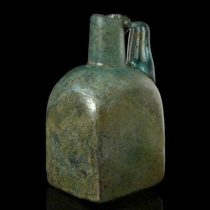 Oud-Romeins vierkante glazen fles, groot, Antiek en Kunst, Antiek | Overige Antiek