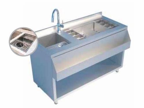Bar-/Cocktailstation | RVS | Onderbar | Spoelbak +, Zakelijke goederen, Horeca | Keukenapparatuur, Nieuw in verpakking, Verzenden