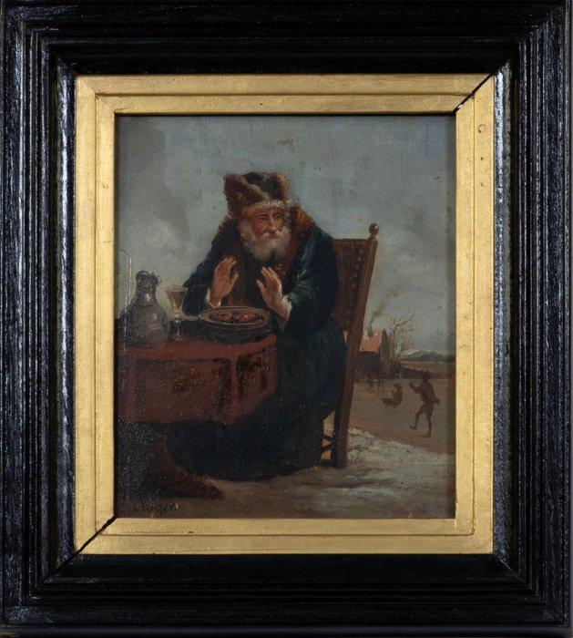 Eugène Auger (XIX) - De Allegorie van de winter, Antiek en Kunst, Kunst | Schilderijen | Klassiek
