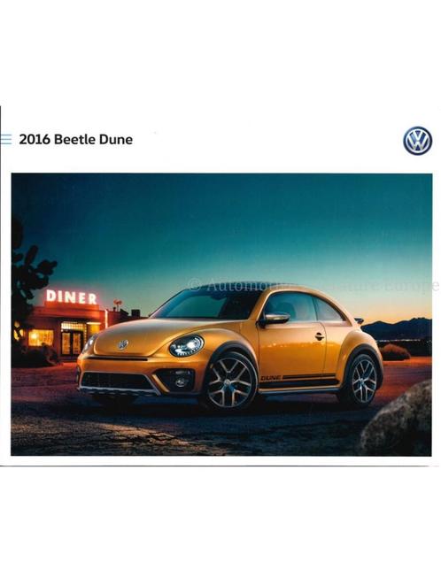 2016 VOLKSWAGEN BEETLE DUNE BROCHURE ENGELS USA, Boeken, Auto's | Folders en Tijdschriften