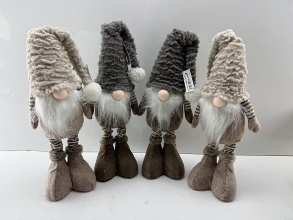 Veiling - Set van 4 Stoffen Kerstgnomen met Telescoopbenen (, Diversen, Kerst
