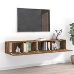 vidaXL 2-delige Tv-meubelset bewerkt hout gerookt, Huis en Inrichting, Kasten |Televisiemeubels, Verzenden, Nieuw