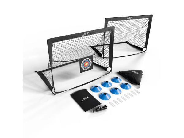 Veiling - Pop-up Voetbaldoel Goal Master - Set van 2 - Zwart, Sports & Fitness, Football