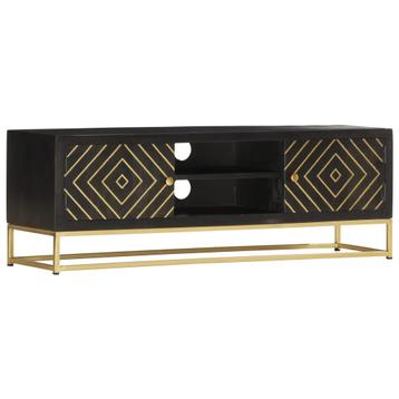 vidaXL Tv-meubel 120x30x40 cm massief mangohout zwart en, Verzenden