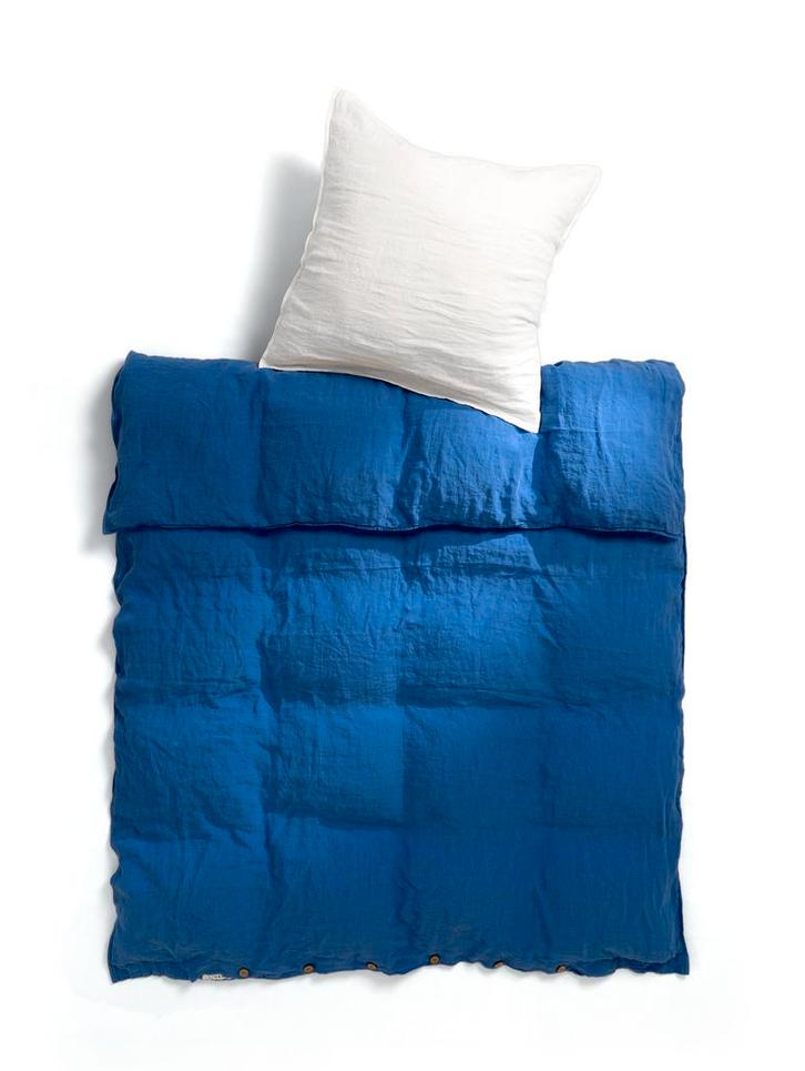 Zomers zuiver linnen dekbedovertrek in Cornflower Blue, Huis en Inrichting, Slaapkamer | Beddengoed, Blauw, Nieuw, Dekbedovertrek