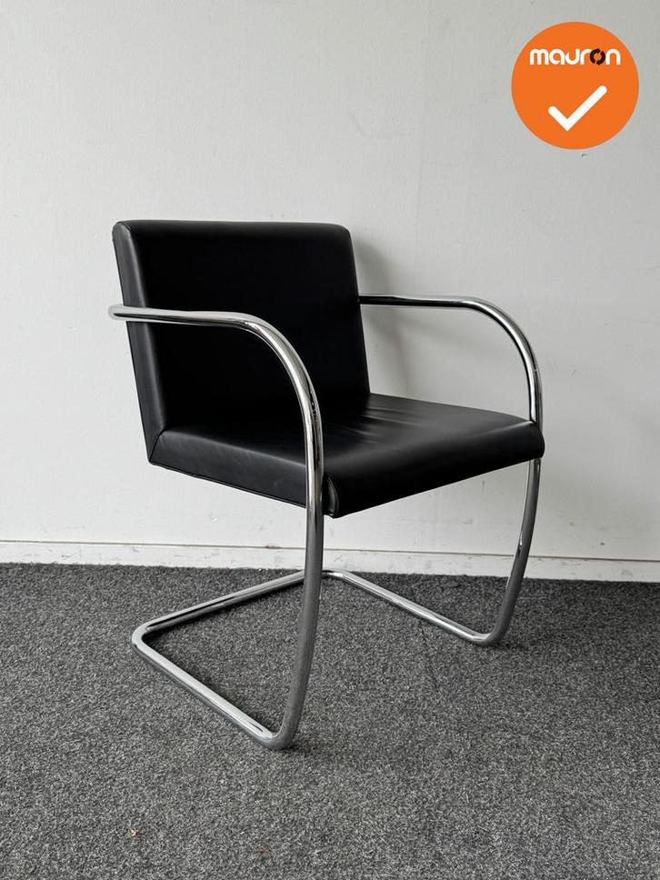 Fasem BRNO vergaderstoel - Zwart leren bekleding - chroom sl, Articles professionnels, Aménagement de Bureau & Magasin | Mobilier de bureau & Aménagement