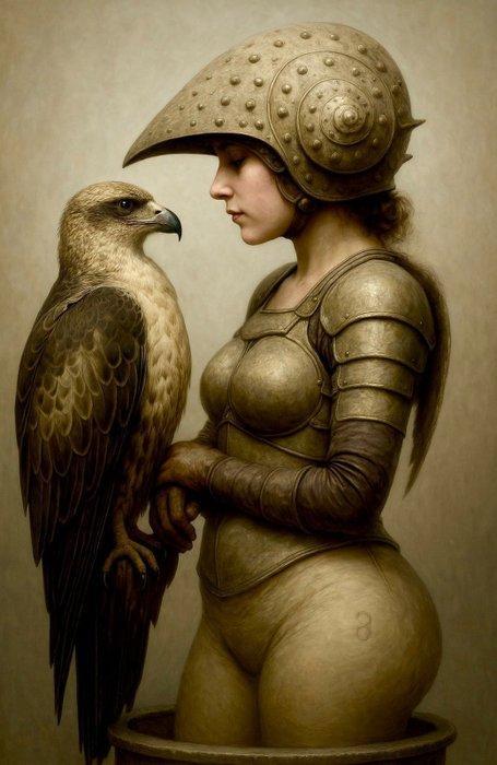 yamila velazquez - La Dama del Halcón XL(No Reserva ), Antiek en Kunst, Kunst | Schilderijen | Modern