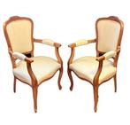 Stoel (2) - Luis XV - Hout, Textiel