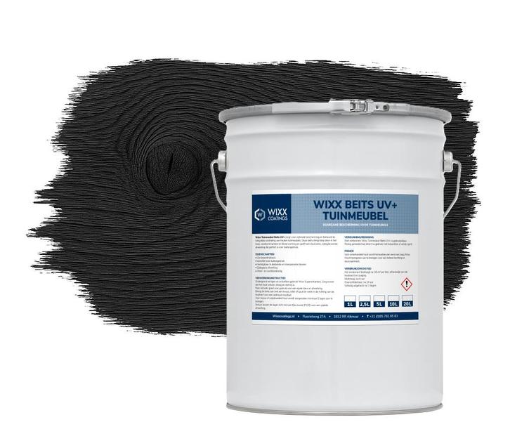 Wixx Tuinmeubelbeits UV+ Zwart 10L, Doe-het-zelf en Bouw, Verf, Beits en Lak, Zwart, Nieuw, Verzenden