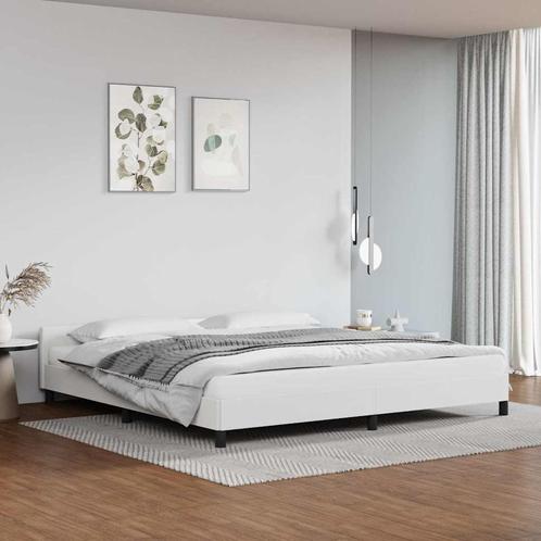 vidaXL Bedframe met hoofdeinde zonder matras 200x200 cm wit, Huis en Inrichting, Slaapkamer | Bedden, Nieuw, Verzenden